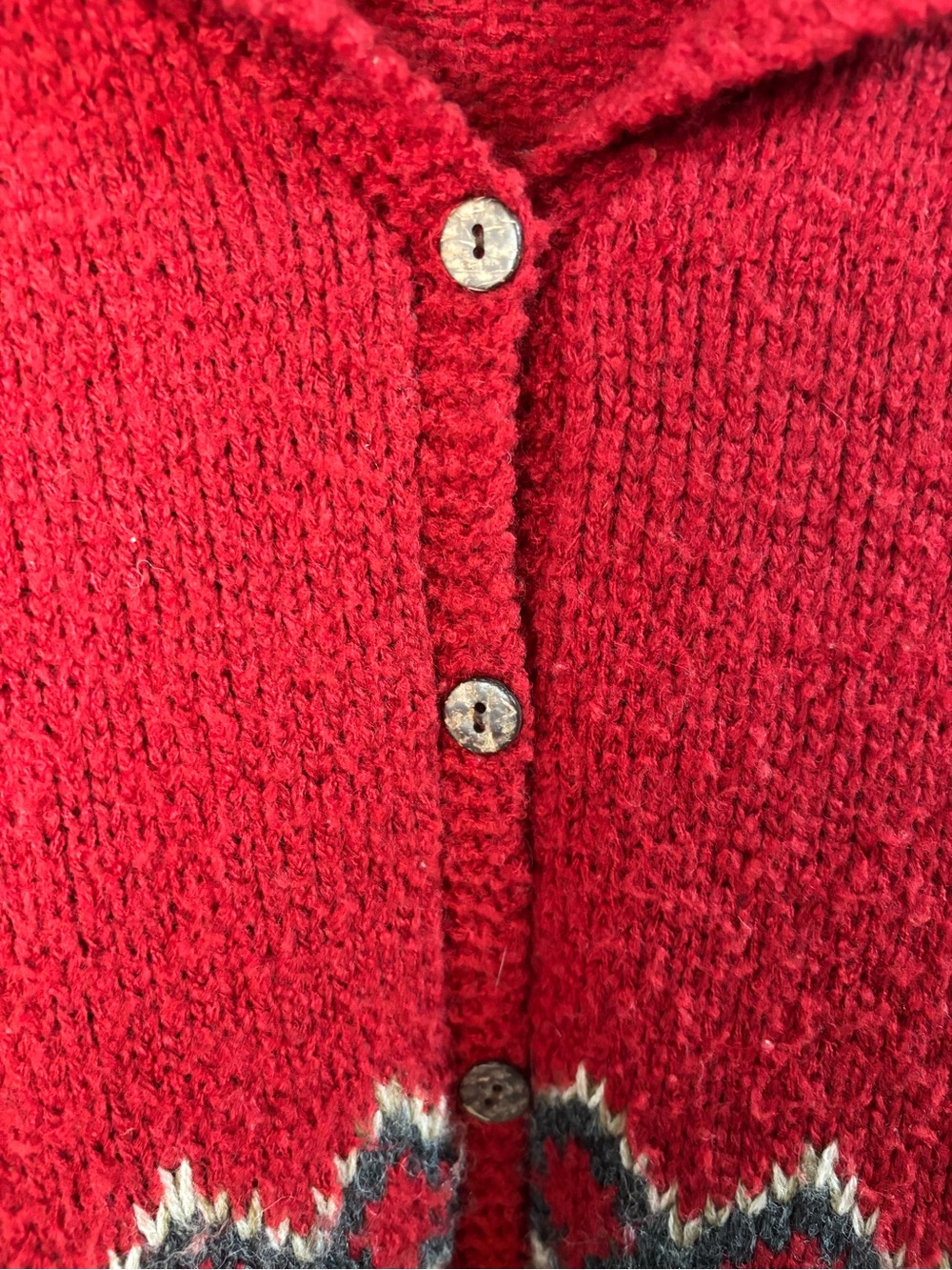 Hunt Club Red wool blend Patterned Button-Front Cardigan - Picture 4 of 5